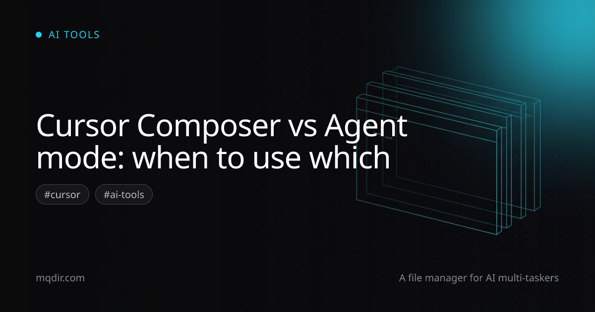 Cursor Composer vs Agent mode: when to use which — cover image